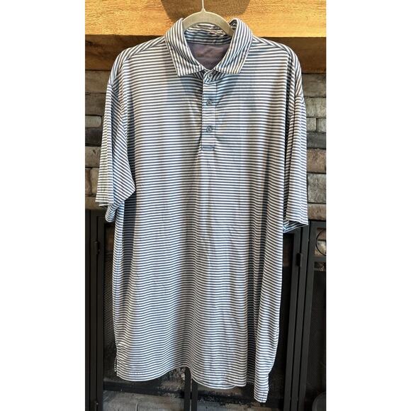 Mens ONWARD RESERVE Blue Striped Short Sleeve Polo Shirt Size L *B3 - Picture 1 of 4